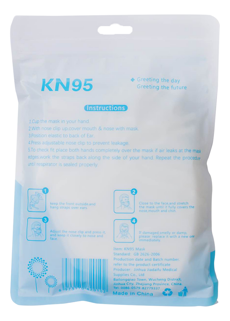 5 pack KN95 face mask. Best mask - respirator against Omicron, 5 layer